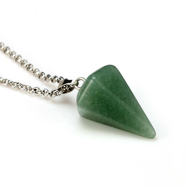 Natural Quartz Crystal Stone Pendant Chakra Pendulum Necklace Healing Reiki Yoga