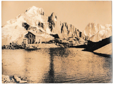 Photo Originale Signée Henri Laulagnet - "Mer De Glace" à Chamonix - Noir Et Blanc - 40 Cm