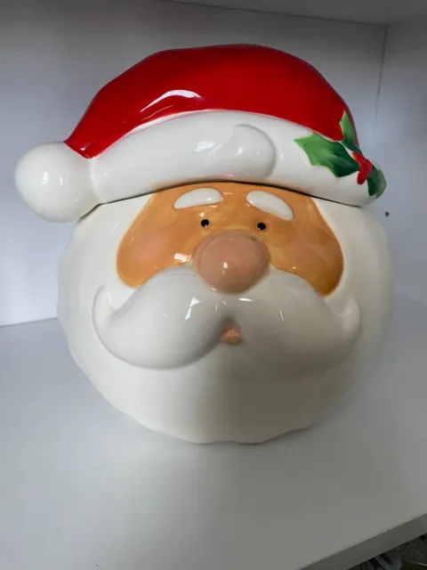 Ceramic Santa Claus Head Cookie Jar