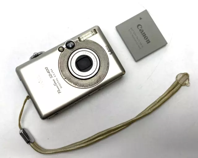 Canon Powershot Elph Sd400 Ixus 50 5.0Mp 3X Optical Zoom Digital Camera + Batt