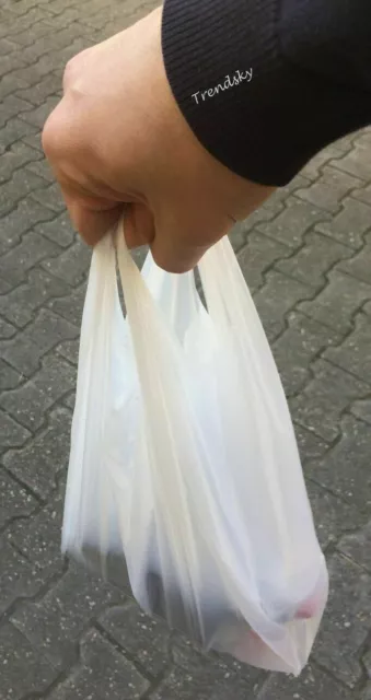 Tüte Weiß Beutel Plastiktüten Hemdchentragetasche Einkaufstüten Markt Tasche Bag 3