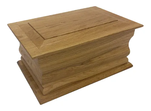 Premium Moulded Oak Cremation Ashes Casket - FREE ENGRAVING (Urn / Coffin)