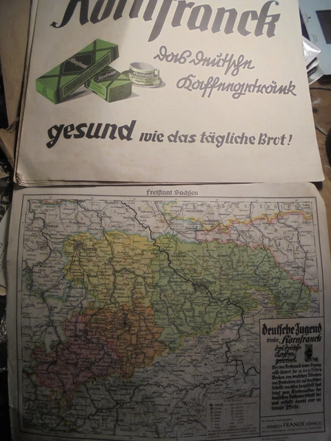 32216 Reklame Plakat KORNFRANCK das Deutsche Kaffeegetränk 30x36cm Sachsen 1930