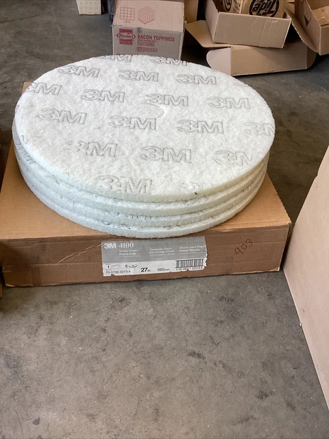 Nine 27” White Floor Polishing Pads 3M 4100 Gorilla Lite 70070042734