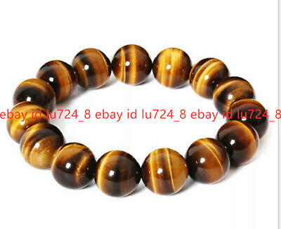 6/8/10/12mm Natural Colorful Tiger's Eye Gems Round Beads Bangle Bracelet 7.5"
