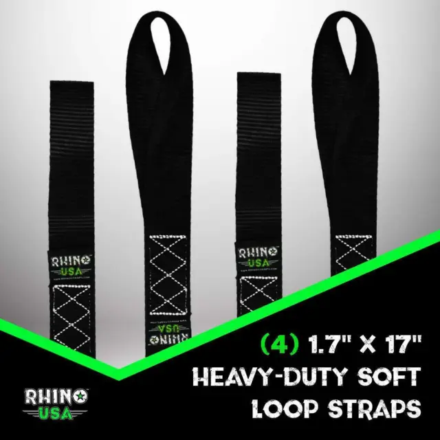 Rhino USA Soft Loop Motorcycle Tie-Down Straps (4-Pack) 2