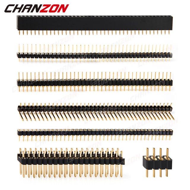 MALE FEMALE 2.54MM pitch Header Pins Socket Single Double Row Connector ...