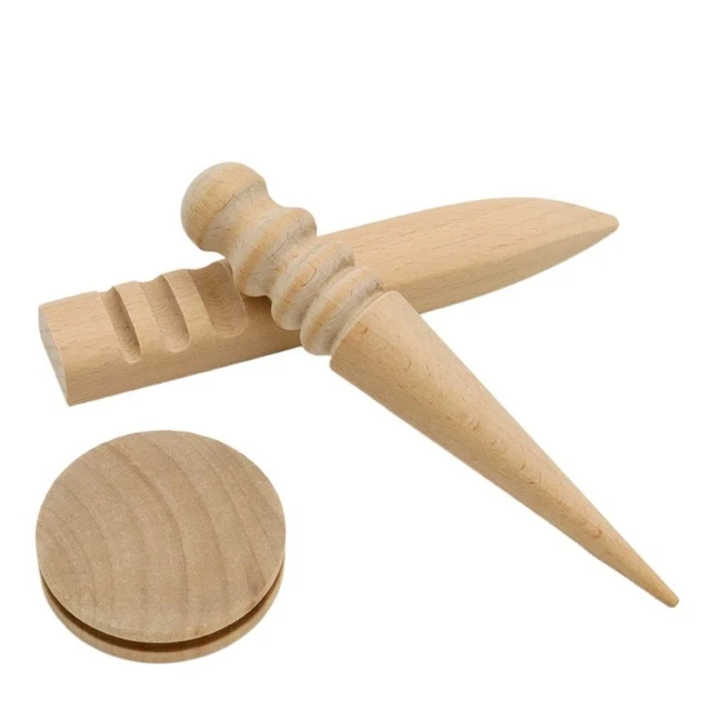 3pcs Round Leather Burnishing Stick Leather Polishing Stick  Leather Craft
