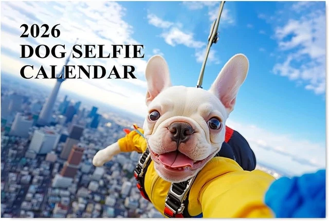Dog Selfies Calendar 2026 A4 12 Months Funny Dog Calendar UK Wall - View #3