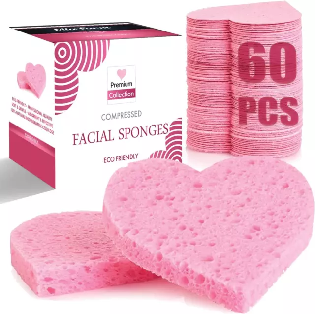 Esponjas Faciales Comprimidas De Maquillaje Lavar Para La Cara Limpieza 60 Pcs