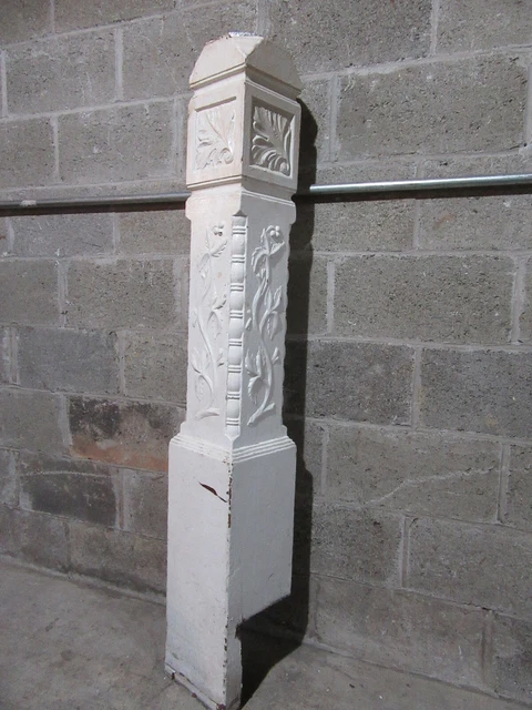 ~ Antique Carved Oak Newel Post 57 Tall 2 Of 2 ~ Architectural Salvage ~