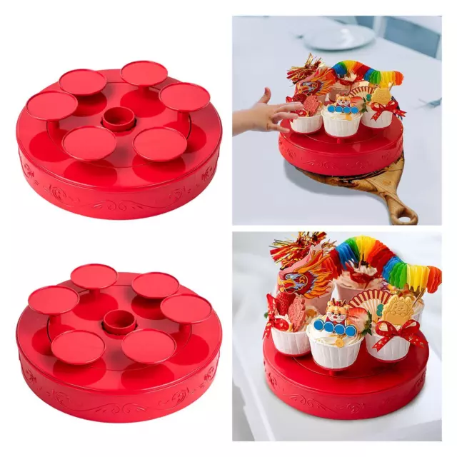 360 Degree Revolving Plate Turntable Cupcake Display Stand