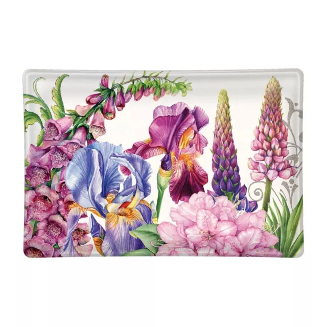 Michel Design Works Deborah's Garden Glass Soap Dish Trinket Tray Candy Dish Michel Design Works Deborah's Garden Glass Soap Dish Trinket Tray Candy Dish