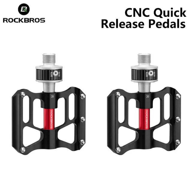 ROCKBROS Bicycle Pedals Non-Slip Quick Release Cycling MTB Bike Pedals Alloy