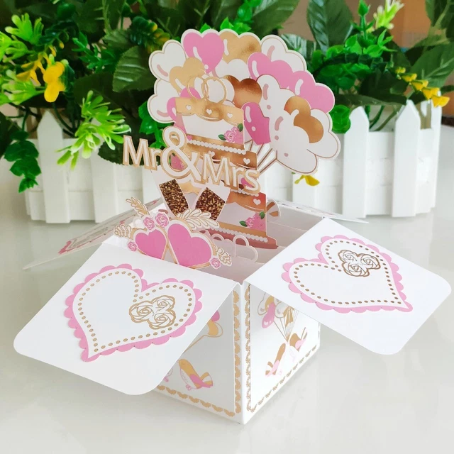 Flower Paper Flowers Rose/Lily/Sunflower 3D Pops-up Bouquet Greeting Card