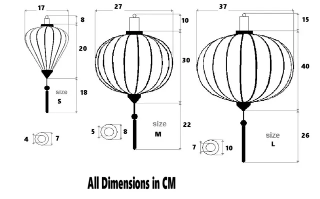 Vietnamesische orientalische Seide Bambus handgefertigte Laterne Lampe GLOBE oder BALLON 3 Größen 3