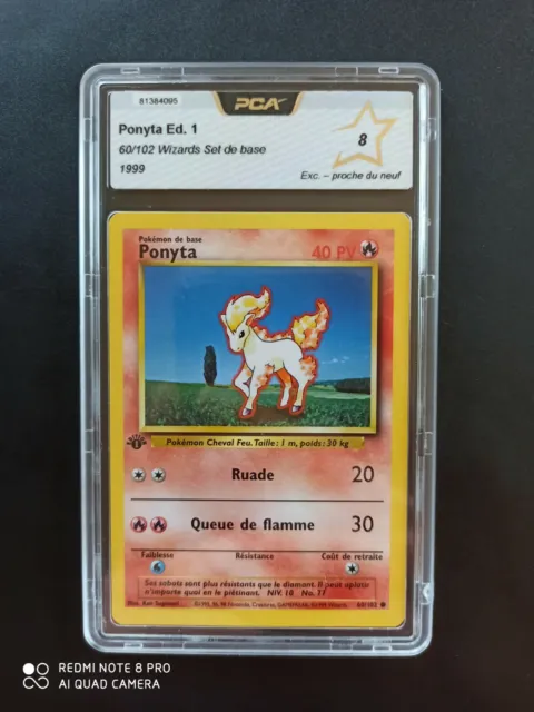 Carte Pokémon Ponyta Édition 1 60/102 - Set De Base - FR - PCA 8