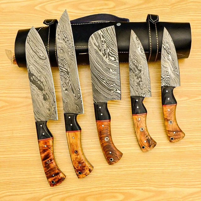 Custom Handmade Forged Carbon Steel Chef Knife Kitchen Knives Chef Set
