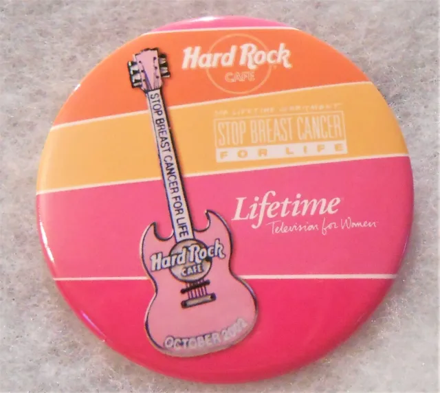 Hard Rock Cafe No Location Staff Stop Breast Cancer For Life 2002 Button