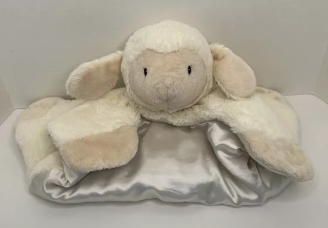 Baby Gund Comfy Cozy Lopsy 058935 Plush Lamb Ivory/Cream Security Blanket Satin 2