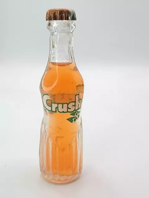 Vintage Orange Crush Soda Drink Mini Miniature 3" Glass Bottles