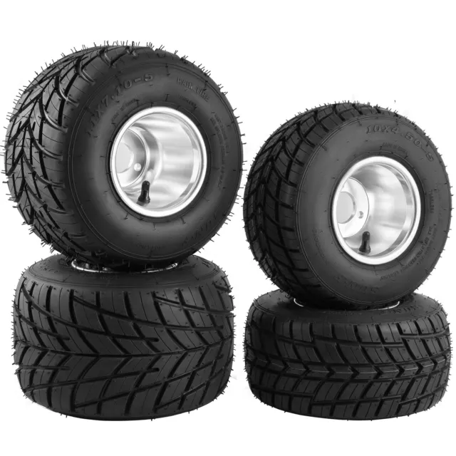 VEVOR Go Kart Wheels Go Kart Rain Tires Set of 4 Rim & Tyre Set 3 holes Buggy