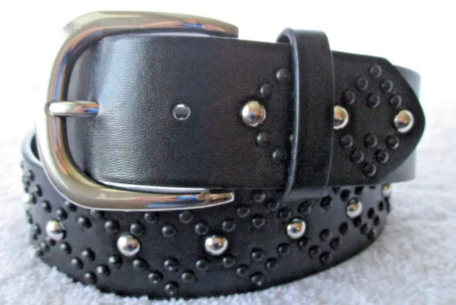 Vg+ Spectacular Style & Co. Black Studded Casual Party Belt Belt - M/32"