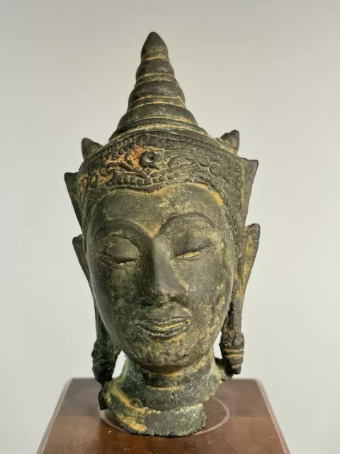 Thai Thailand Ayutthaya bronze Buddha Bronze Buddha Head ca. 18-19th century