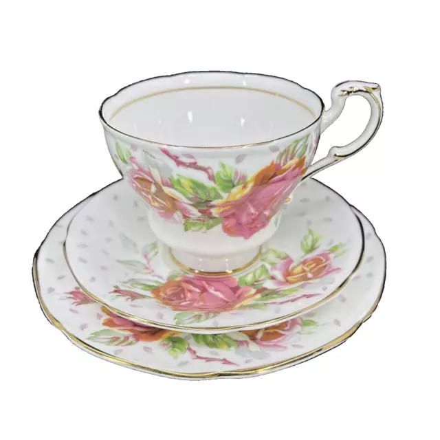 Paragon Golden Emblem Double Warrant Teacup Trio Fine Bone China - England