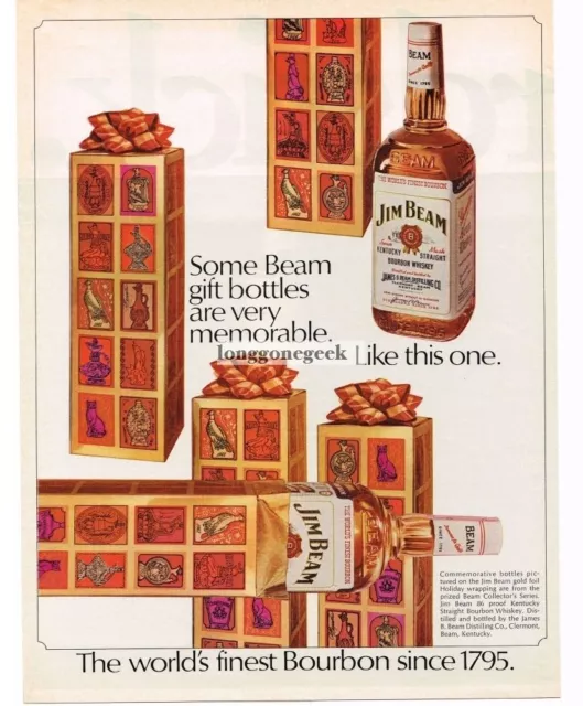 1968 JIM BEAM Bourbon Whiskey Gift Bottles are Memorable Vintage Ad $8. ...