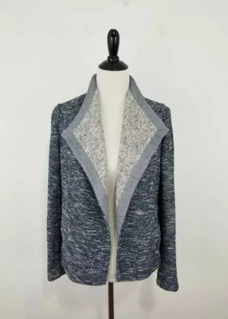 VINCE Women's Draped Open Tweed Jacket Heathered Blue Size Small