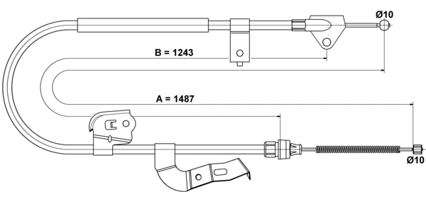 ATE Handbremsseil Hinten Links (24.3727-1953.2) für Toyota Aygo | Handbremsseil,