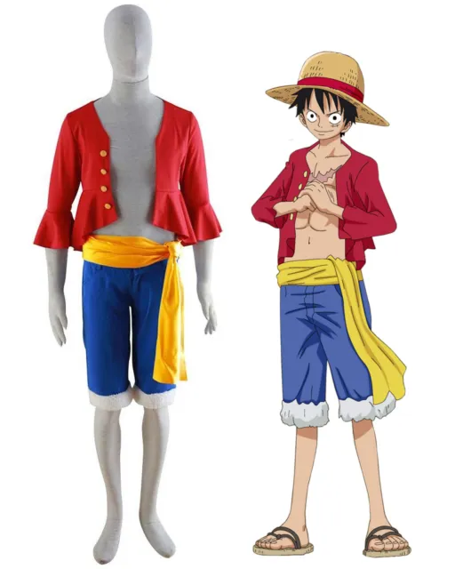 One Piece Monkey D Luffy New World Costume Outfits for Halloween & Cosplay Party