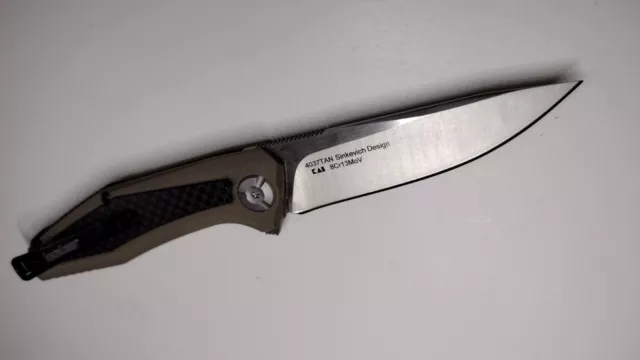 Kershaw Atmos Sinkevich KVT Ball Bearing Pocket Knife Carbon Fiber Tan G10 4037