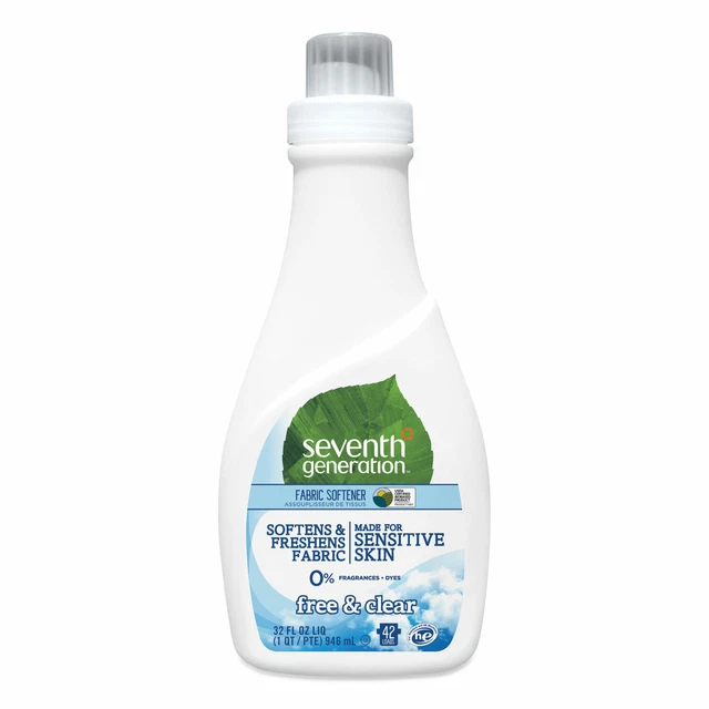 Seventh Generation Natural Liquid Fabric Softener Free and Clear/Unscented 32 oz