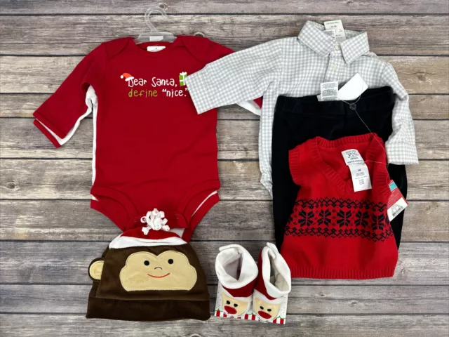 Carters Mixed Lot Baby Boy Christmas Outfit 3 Months New