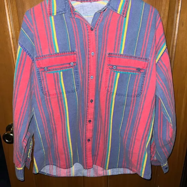 vintage 90s striped button up