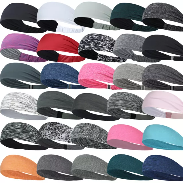 Men Women Moisture Wicking Sweatbands Headbands Elastic for Yoga Running Fitness