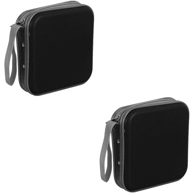 2x Storage Case Portable Plastic Zipper Disc Bag Disc Holder Case