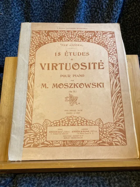 M. Moszkowski 15 Études de virtuosité opus 72 partition piano éditions Enoch