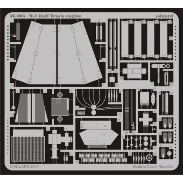 MW22 EDUARD 36005 M-2 HALF TRACK ENGINE 1/35 PE SET for