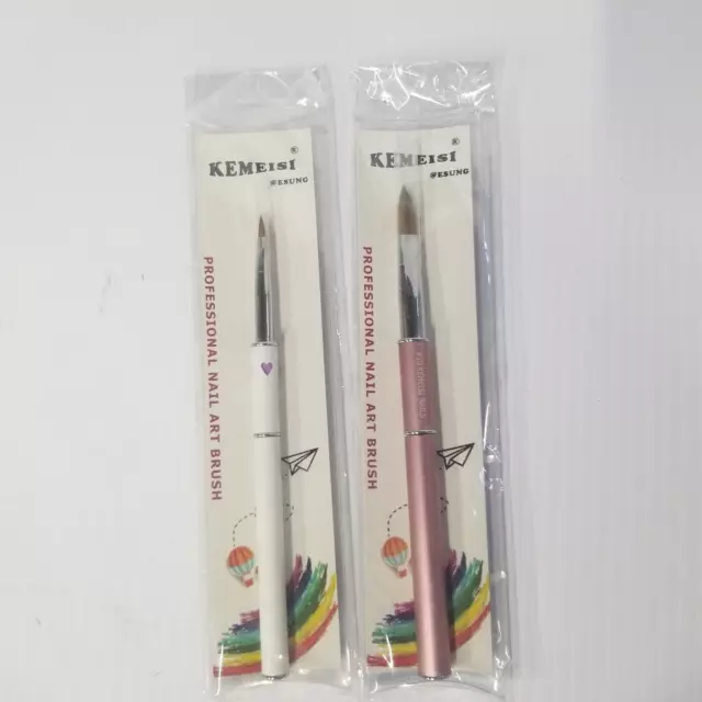 2 KEMEISI Professional Nail Art Brushes  No#10 And No#2