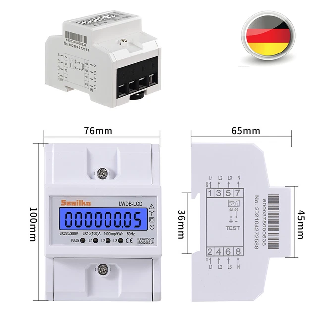 Rulli Contatore CA Contatore Di Corrente MID M21 CALIBRATO 45A Con S0 - Foto 5