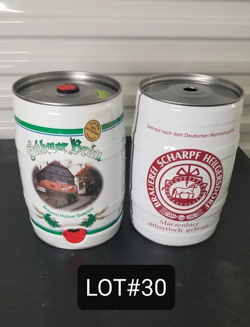 Lot of (9) EMPTY 5 LITER BEER CANS RETRO/VINTAGE EUROPEAN ASSORTED LOT#30