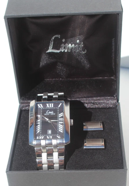 OIDEA Gemelli a forma di orologio da uomo: alla moda, rotondi, analogico, al quarzo, orologio da lavoro, coppia di gemelli da lavoro, con numeri romani, regalo per lui, Medium, METALLO, Senza pietra