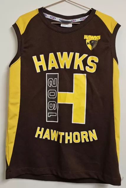 Official AFL Football Hawthorn Hawks Kids Singlet Shirt Size 8 Polyester