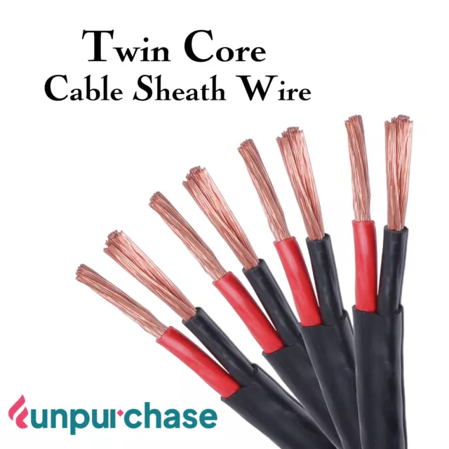 Twin Core Sheath Cable 10mm/6mm/4mm/20AWG/17AWG/13AWG Automotive Battery Wiring