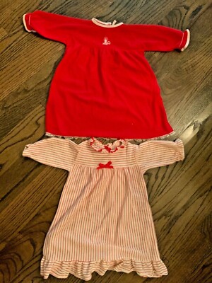 Vintage baby girl dress lot red white Christmas Made USA size medium