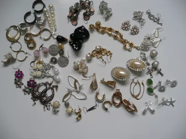 Job Lot Of 40+  Costume Earrings For Pierced Ears