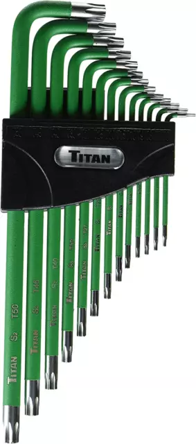 Titan 12715 Extra-Long Arm Tamper Resistant Star Key Set - 13 Piece , Green